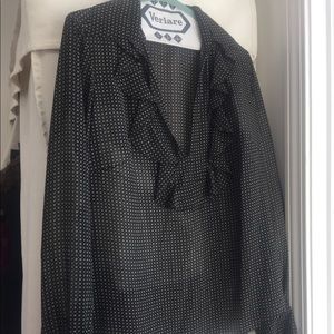 Ann Taylor black v neck blouse